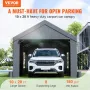 Carport, 10x20ft Heavy Duty Car Canopy, bærbar garage med