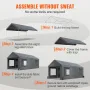 Carport, 3.1 x 6.1 m Heavy Duty Car Canopy, Portable Garage with Roll-up Ventilated Windows & Removable Sidewalls, UV Resistant 