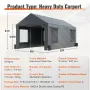 Carport, 10x20ft Heavy Duty Car Canopy, bærbar garage med