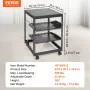 12U Open Frame Server Rack, 58.5-101.6cm Adjustable Depth, Free Standing or Wall Mount Network Server Rack, 4 Post AV Rack with 