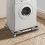 Mini Fridge Stand, 181.4 kg Load, 4 Strong Feet, 4 Locking Swivel Wheels, Washer and Dryer Pedestal, Multi-Functional Adjustable
