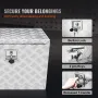 Underbody Truck Box, 61 x 35.6 x 40.6 cm Pickup Storage Box, Heavy Duty Aluminum Diamond Plate Tool Box with Lock and Keys, Wate