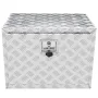 Underbody Truck Box, 61 x 35.6 x 40.6 cm Pickup Storage Box, Heavy Duty Aluminum Diamond Plate Tool Box with Lock and Keys, Wate