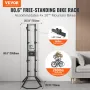 4 Bike Storage Rack, Free Standing Gravity Wall Vertical Bike Rack, Fully Adjustable Bike Rack Garage, Sturdy Steel & Easy Assem
