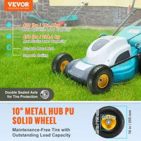 Solid Pu Run-Flat Dækhjul Fladfrit rørløst dæk 10 "2-Pack 400