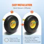 Solid PU Run-Flat Tire Wheel Flat Free Tubeless Tire 25.4 cm 2-Pack 181.4 kg