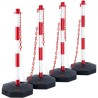 Adjustable Traffic Delineator Post Cones, 4 Pack, Traffic Safety Delineator Barrier with Fillable Base 8FT Chain, for Traffic