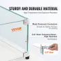 Glass Wind Guard for Rectangular Fire Pit Table 1128 x 367 x 191 mm, 8mm Thick and Sturdy Tempered Glass Panel with Hard Aluminu
