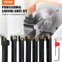 7 Pieces Indexable Lathe Turning Tool Holder, 1 cm, CNC Heavy-Duty Metal Lathe Cutting Tools, with Tin Coated Carbide Inserts Al