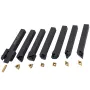 7 Pieces Indexable Lathe Turning Tool Holder, 1 cm, CNC Heavy-Duty Metal Lathe Cutting Tools, with Tin Coated Carbide Inserts Al