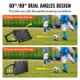 Soccer Rebounder Board, 114.3 x 45.7 cm Portable Soccer Wall with 2 Angles Rebound, Foldable HDPE Kickback Rebound Board, Soccer