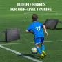Soccer Rebounder Board, 114.3 x 45.7 cm Portable Soccer Wall with 2 Angles Rebound, Foldable HDPE Kickback Rebound Board, Soccer