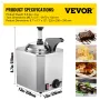 Fudge Warmer 1 Pump Hot Cheese Pump Stainless Steel Cheese Pump 30-110℃ Nacho Cheese Warmer with Heating Block Nacho Cheese Disp
