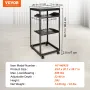 20U Open Frame Server Rack, 58.5-101.6cm/223-40 in Adjustable Depth, Free Standing or Wall Mount Network Server Rack, 4 Post AV 