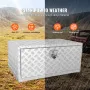 Underbody Truck Box, 36"×24"×24" Pickup Storage Box, Heavy Duty Aluminum Diamond Plate Tool Box with Lock and Keys, Waterproof T
