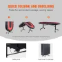 10 Player Foldable Poker Table, Blackjack Texas Holdem Poker Table with Padded Rails and Stainless Steel Cup Holders, Portable F
