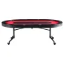 10 Player Foldable Poker Table, Blackjack Texas Holdem Poker Table with Padded Rails and Stainless Steel Cup Holders, Portable F