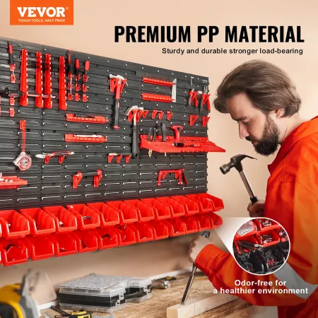Vægmonterede opbevaringsboks, 30-bin dele rack arrangør garage