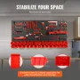 Wall Mounted Storage Bins, 30-Bin Parts Rack Organizer Garage Plastic Shop Tool with Wall Panels/Tool Holders/Hooks, Tool Organi