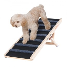Dog Ramp, Folding Pet Ramp for Bed, Adjustable Dog Ramp for Small, Large, Old Dogs & Cats, Wooden Pet Ramp with 39.3" Long