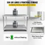 Stainless Steel Prep Table, 48 x 24 x 34 Inch, 550lbs Load Capacity Heavy Duty Metal Worktable with Adjustable Undershelf, Comme