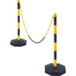 Adjustable Traffic Delineator Post Cones, 2 Pack, Traffic Safety Delineator Barrier with Fillable Base 8FT Chain, for Traffic