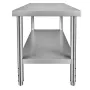 Prep -tabel i rustfrit stål, 48 x 24 x 34 tommer, 550 kg