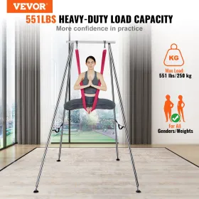 Aerial Yoga Frame & Yoga Hammock, 9,67 ft Højde Professionel yoga Swing Stand kommer med 6,6 yards Aerial Hammock, Max 551,15