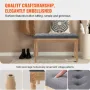 Upholstered Bench, 16"W Ottoman Bench, End of Bed Bench with Foam Padded Cushion and Rubberwood Legs, Tufted Footrest Stool Entr