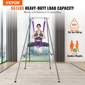 Aerial Yoga Frame & Yoga Hammock, 9,67 ft Højde Professionel yoga Swing Stand kommer med 13,1 yards Aerial Hammock, Max 551.15