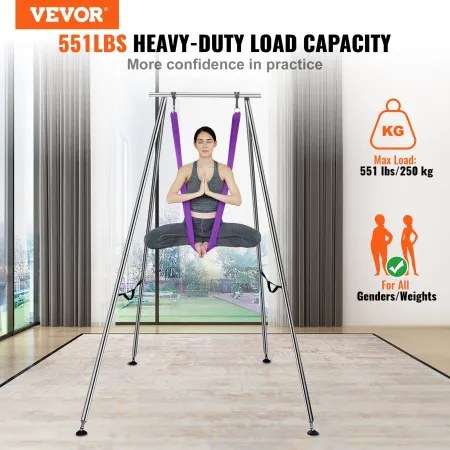 Aerial Yoga Frame & Yoga Hammock, 9.67 ft Height Professional Yoga Swing Stand Comes with 13.1 Yards Aerial Hammock, Max 551.15 