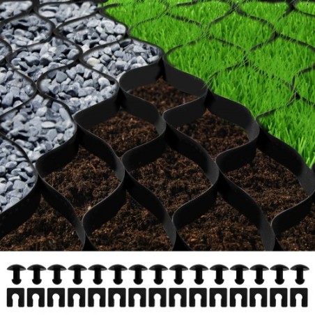 Ground Grid, 855kg per Sq Ft Load Geo Grid, 50.8mm Depth Permeable Stabilization System for DIY Patio, Walkway, Shed Base,