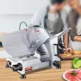 Commercial Meat Slicer, 240W Electric Deli Food Slicer, 10 inch Carbon Steel Blade Electric Food Slicer, 350-400RPM Meat Slicer,