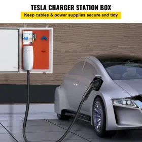 Tesla Charger Station Box, 28" x 20" x 10", Outdoor Cable Box Charging Box Cable Organizer, IP32 Waterproof Dustproof Cool Roll