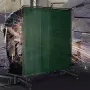 182.9 cm x 182.9 cm Welding Screen with Frame Green Vinyl Portable Welding Curtain with Wheels Light-Proof Welding Protection Sc