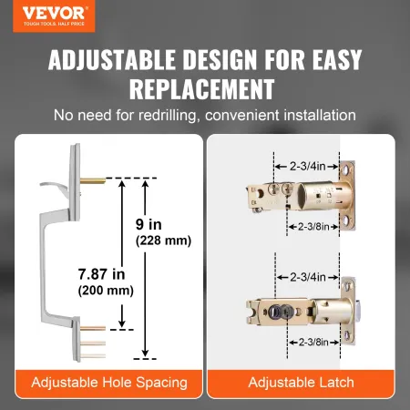 Front Door Handle and Deadbolt Set, Satin Nickel Square Handle Set with Lever Door Handle, Single Cylinder Entry Door Handle wit