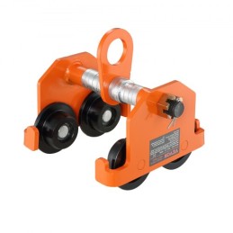 Manual Trolley, 4400 lbs/2 Ton Load Capacity, Push Beam Trolley with Dual Wheels, Adjustable for I-Beam Flange Width 2.5" to