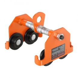 Manuel vogn, 1100 lbs/0,5 ton belastningskapacitet, push bjælkevogn med dobbelthjul, justerbar til I-bjælkeflangebredde 2.5 "