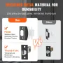 Double Door Handle Set, Matte Black Square Door Lever, Double Front Door Handle Set with Reversible Handle Lever, Heavy Duty Dou