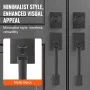 Double Door Handle Set, Matte Black Square Door Lever, Double Front Door Handle Set with Reversible Handle Lever, Heavy Duty Dou