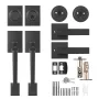 Double Door Handle Set, Matte Black Square Door Lever, Double Front Door Handle Set with Reversible Handle Lever, Heavy Duty Dou