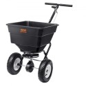 Broadcast Spreader, 100 LB Walk-Behind Turf Spreader with 12" Wheels, Steel Push Fertilizer Spreader, Garden Seeder, and Salt