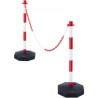 Adjustable Traffic Delineator Post Cones, 2 Pack, Traffic Safety Delineator Barrier with Fillable Base 8FT Chain, for Traffic