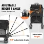 Foldable Double Decker Wagon, 400L Collapsible Wagon Cart with All-Terrain Wheels, Heavy Duty Folding Wagon Cart 350-450 lb Weig