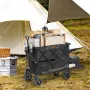 Foldable Double Decker Wagon, 400L Collapsible Wagon Cart with All-Terrain Wheels, Heavy Duty Folding Wagon Cart 350-450 lb Weig