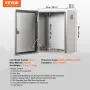 Steel Electrical Box, 40x30x25 cm, 304 Stainless Steel Electrical Enclosure Box, Wall-Mounted Outdoor Electrical Electronic Equi