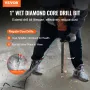 Core Drill Bit, 1" Wet Diamond Core Drill Bits, 14" Drilling Depth Concrete Core Drill Bit, 5/8"-11 Inner Thread, Laser Welding,