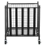 Rolling Sports Ball Storage Cart, Lockable Basketball Cage with Elastic Straps, Sport Equipment Holder Organizer for Indoor Outd