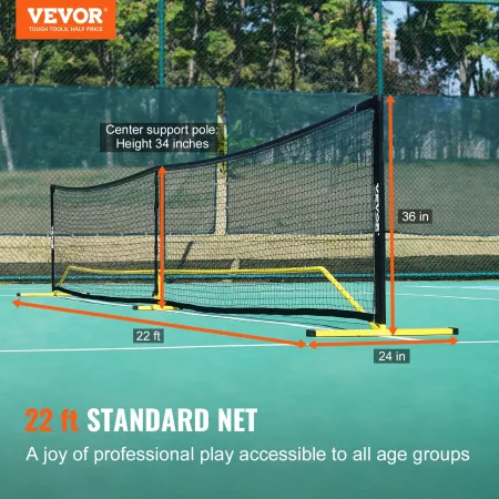 Bærbart pickleball netsystem, 22ft reguleringsstørrelse net