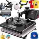 Heat Press 5 in 1 Heat Press Machine 38x38cm Heat Transfer Press 15x15Inch T-shirt Press Mulitifuctional  Sublimation Machine